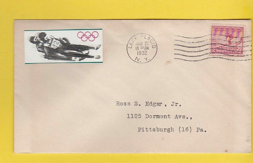 1932 OLYMPICS #716 US FIRST DAY COVER 1932 PASTE ON UNKNOWN CACHET FDC