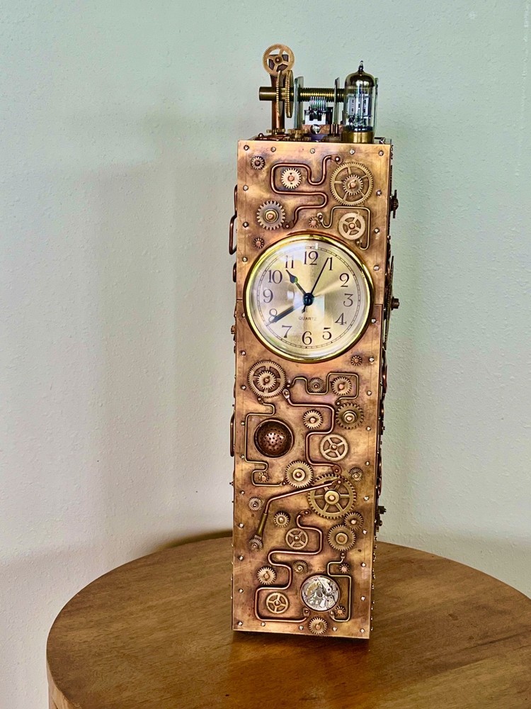 steampunk desk clock