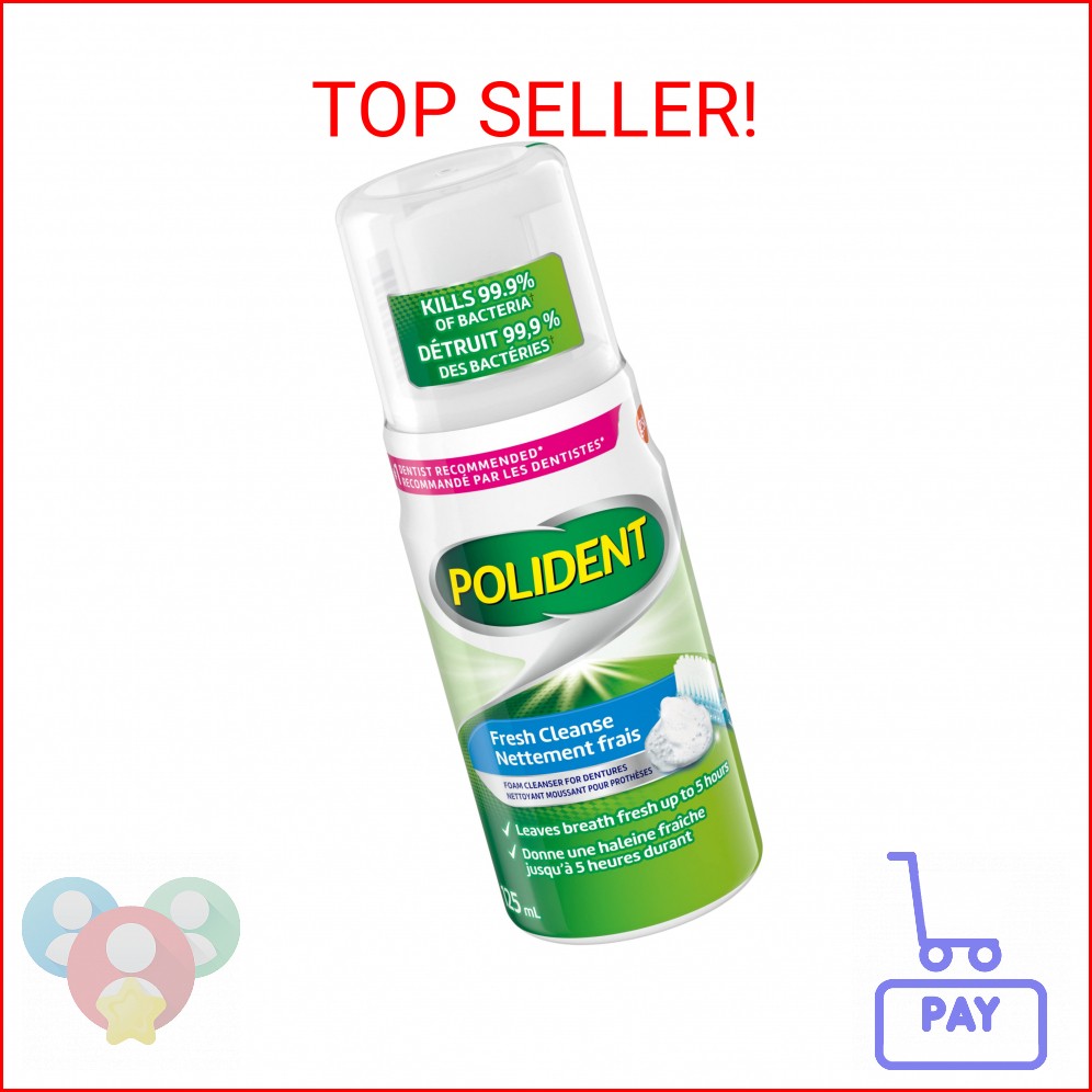 POLIDENT FRESH CLEANSE FOAMING DENTURE CLEANSER 125ML