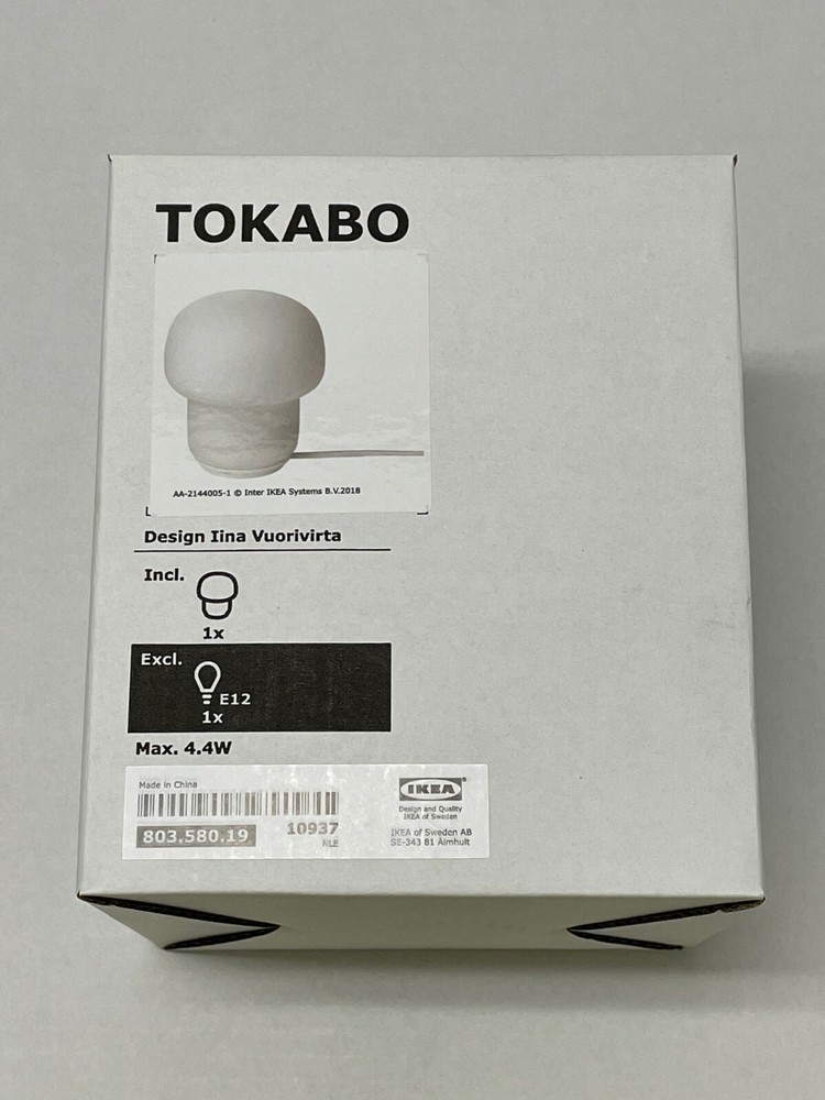 Ikea TOKABO Table lamp, glass opal