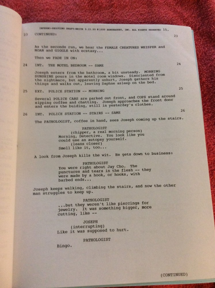 ORIGINAL SCRIPT HELLRAISER INFERNO DOUG BRADLEY CLIVE BARKER SCOTT DERRICKSON