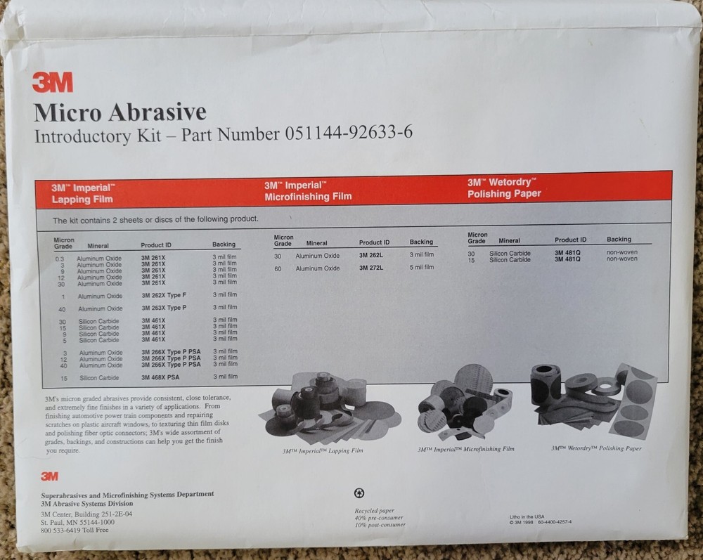 3M Micro Abrasive Introductory Kit 05114-92633-6  NEW