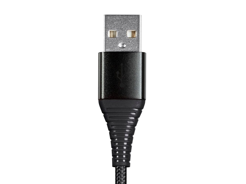 Monoprice USB 2.0 Micro B to Type A Charge & Sync Braided Cable - 1.5ft - Black