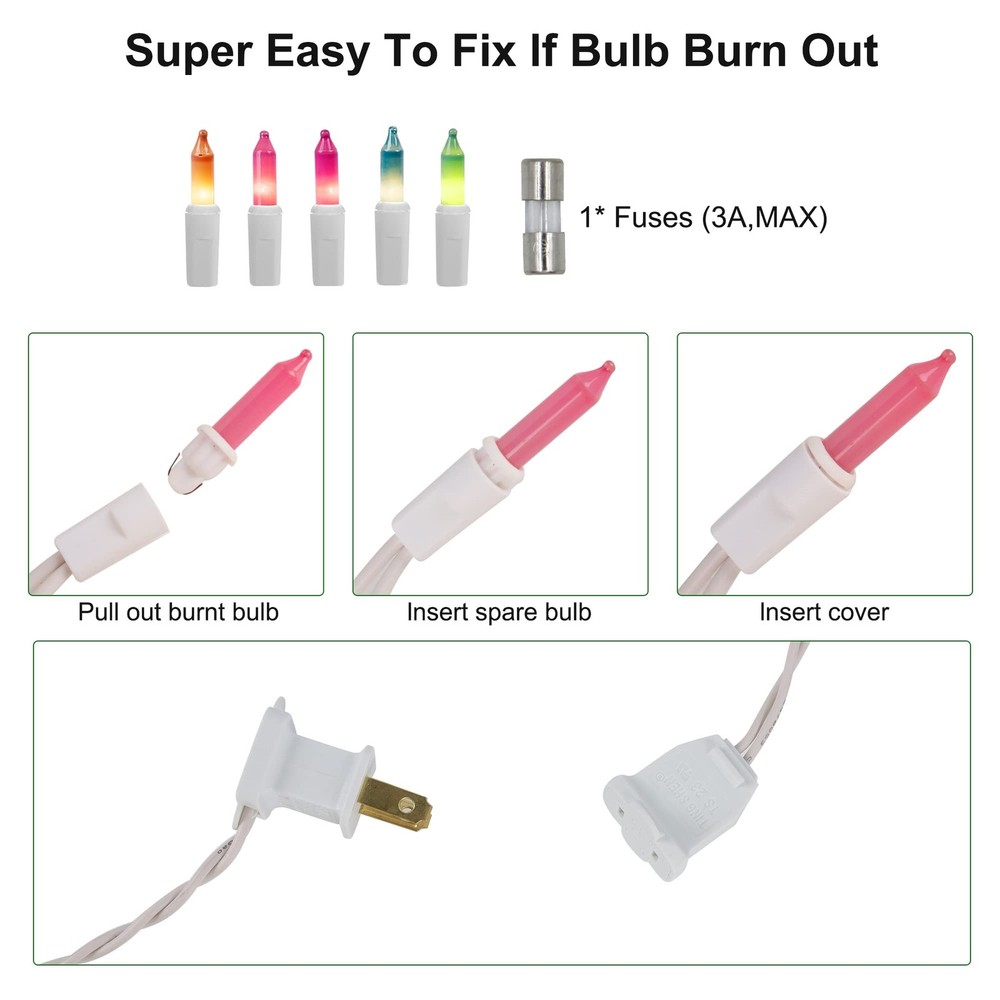 WATERGLIDE Easter String Lights, Christmas 100 Count, Multicolor, Multicolor