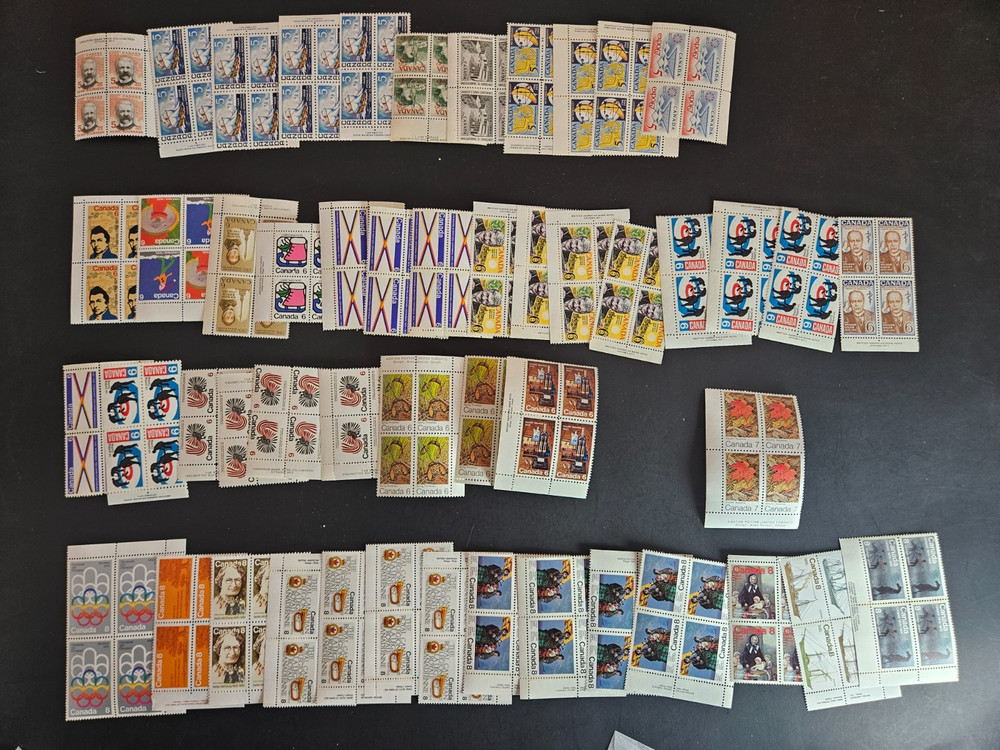 Canada stamp block lot mint $111 in value