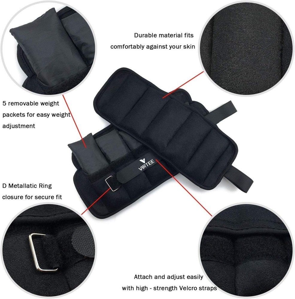 Adjustable from 1 to 5 lbs, Weights 1 5 Black
