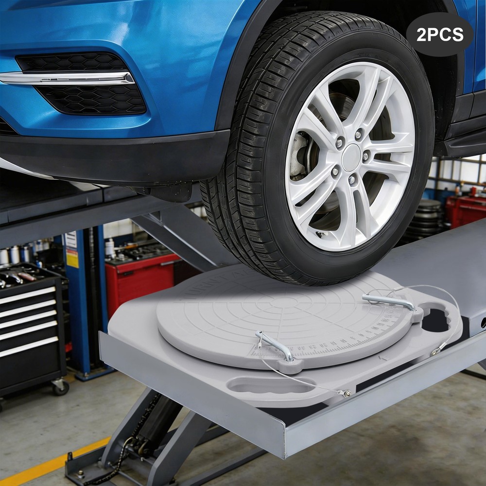 2X Wheel Alignment Turntable Turn Plates with Transition Bridge & Thrust Block