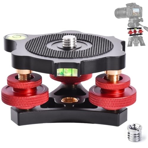 Tripod Leveling Base,Camera Head Leveler,3/8”Thread,+/-5°Precise Angle