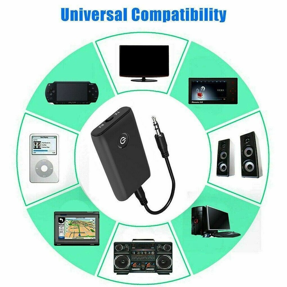 2 IN 1 Wireless Audio 3.5mm Jack Aux Adapter Bluetooth 5.0 Transmitter Receiver