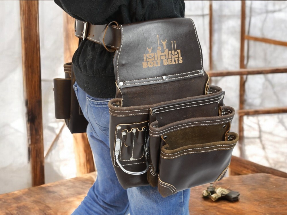 Leather Tool Belt for Construction, carpenter - Adjustable, tool belt, & comfort