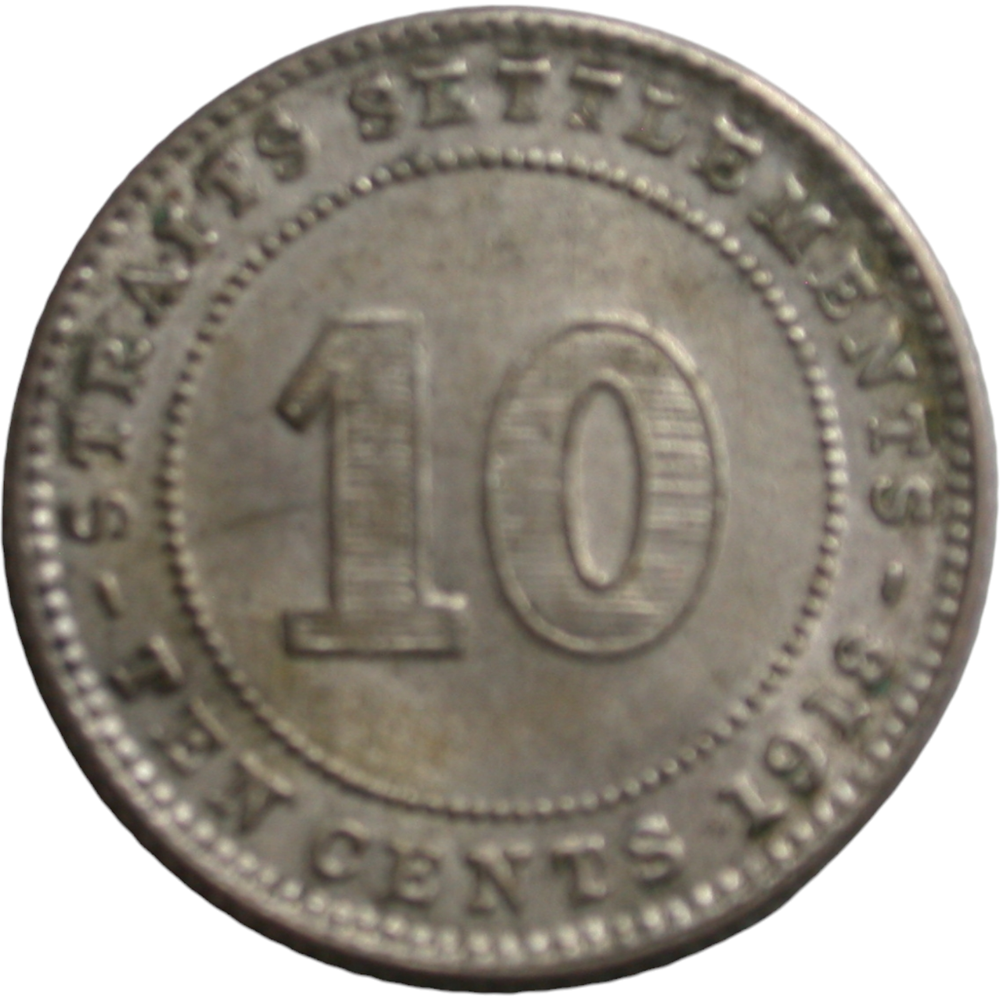 Straits Settlements 1918 10 Cents