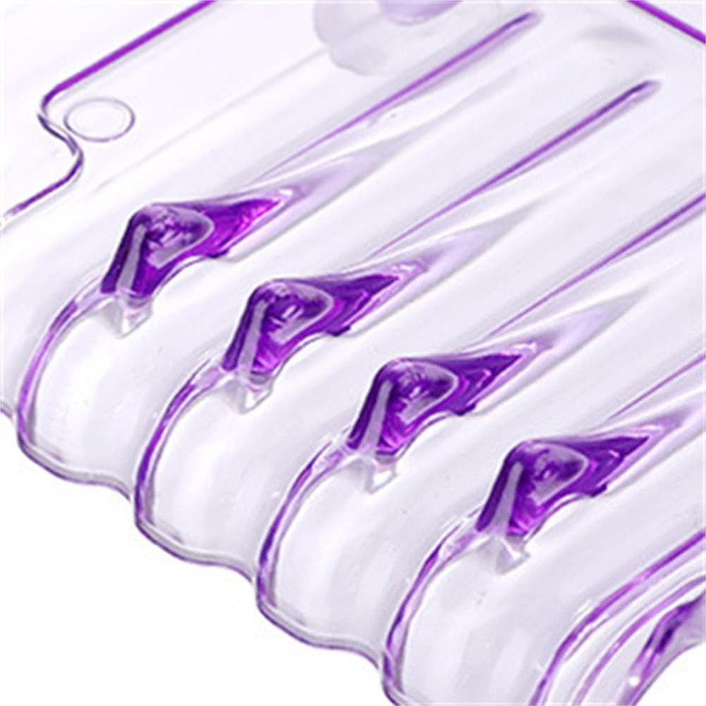 Purple Rectangular Soap Dish, 5.1 x 3.7 Inches, Plastic, Suction Cup, Space-S...