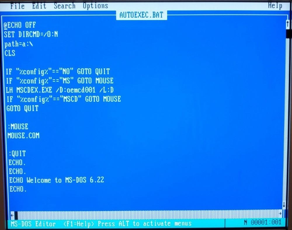 MS-DOS 6.22 Boot Disk - 1.44MB 3.5" - IBM PC Floppy Diskette Microsoft DOS