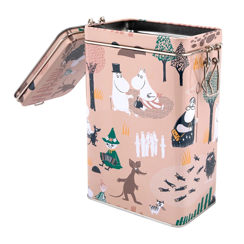 Moomin Coffee Tea Tin Box Forest Walk Pink