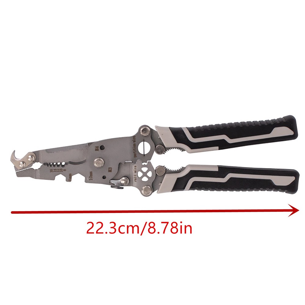 18 in 1 Foldable Crimper Cable Cutter Pliers Wire Stripper Multifunctional Tool