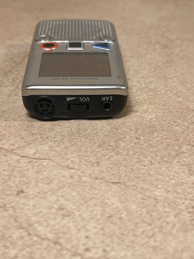 Olympus DP-201 digital voice recorder.