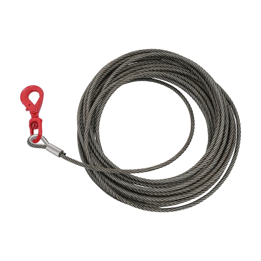 Steel Winch Cable 100ft with Self-locking Hook and High Load Capacity
