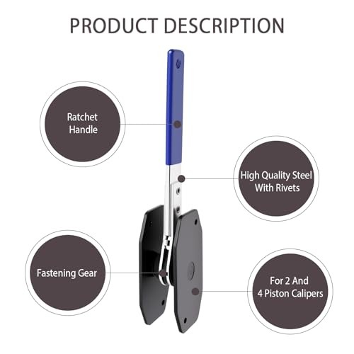 Brake Caliper Compression Tool, Heavy-Duty 360° Adjustable Ratcheting Caliper