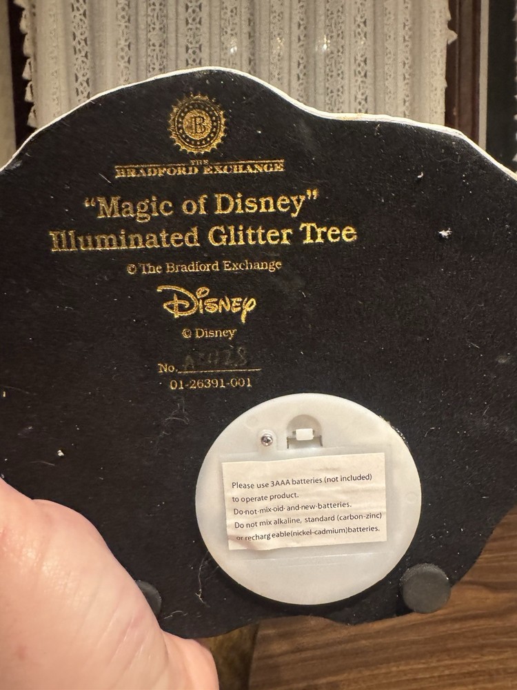Disney Illuminated Glitter Christmas Tree 13"