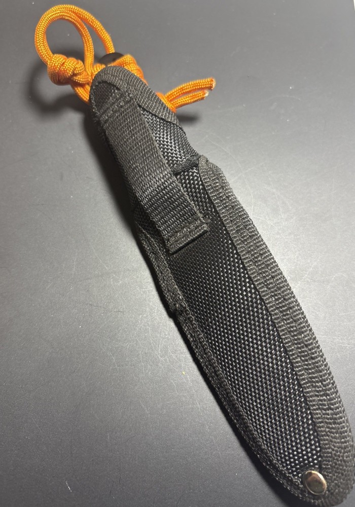 UST Survival Knife 5" Fixed Blade w/ Sheath Flint Fire Starter Paracord Handle