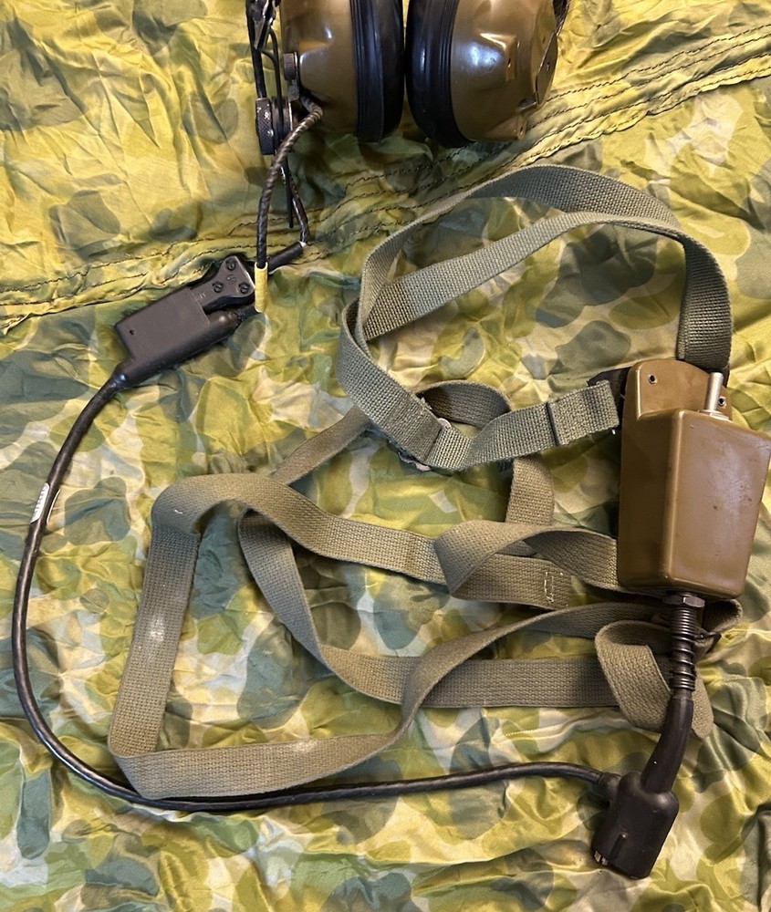 Sonetronics US GI Mechanized Headset w/Boom Microphone & Chest Switch H-161 #1