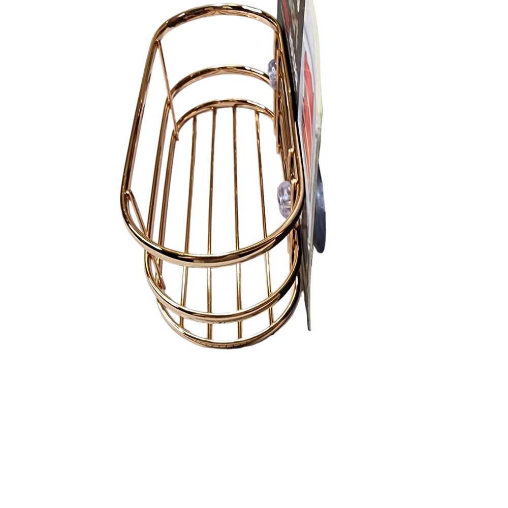 Cuisinart Sponge Basket Suction Cup Mount Kitchen Sink Tool Rack Gold