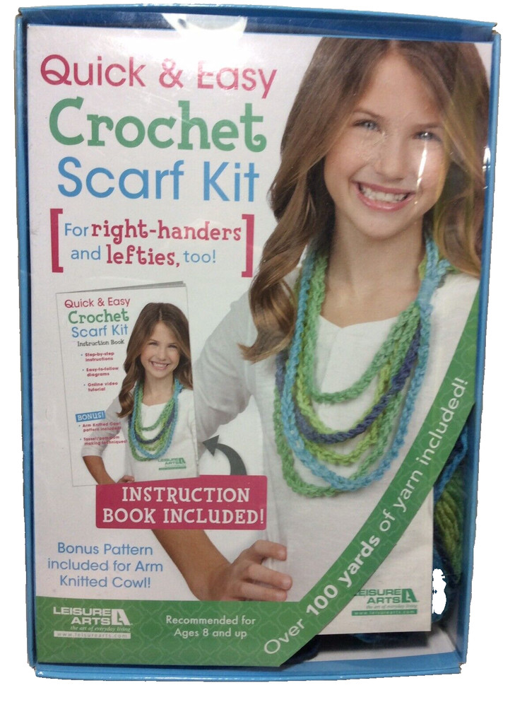 Quick & Easy Crochet Scarf Kit With Instruction Book