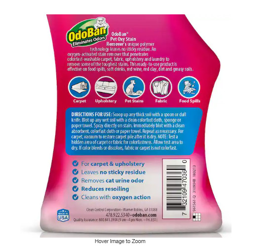 Pet Oxy Stain Remover (2-Pack) 32 Oz.