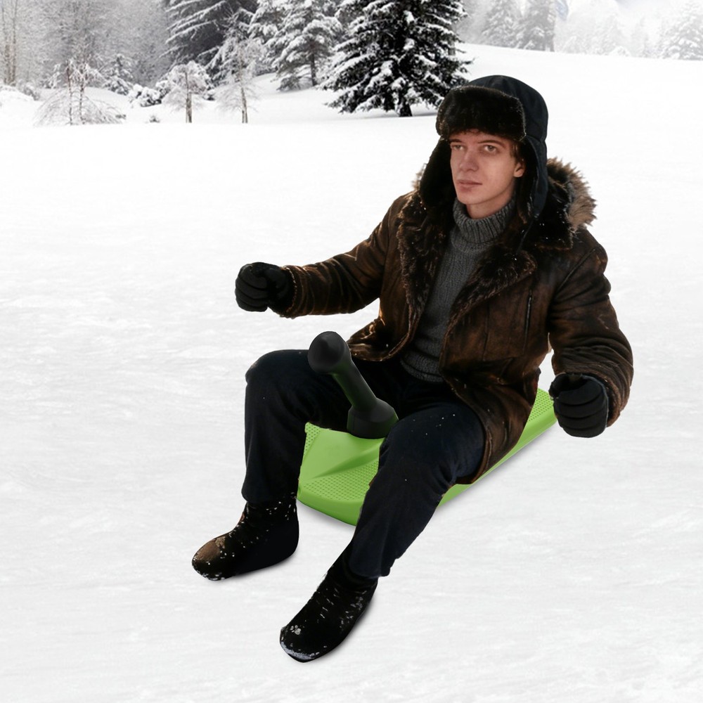 Sledding Snowboard Sled Snow Board Tool w/ Handle & Pull Rope for Kid Winter Fun