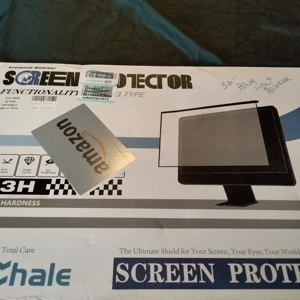 32" Blue Light Blocking Screen Protector 16:9 Computer Monitors Removable...