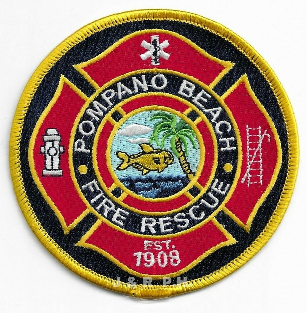 Pompano Beach Fire Dept. #3, Florida (4" round size) fire patch