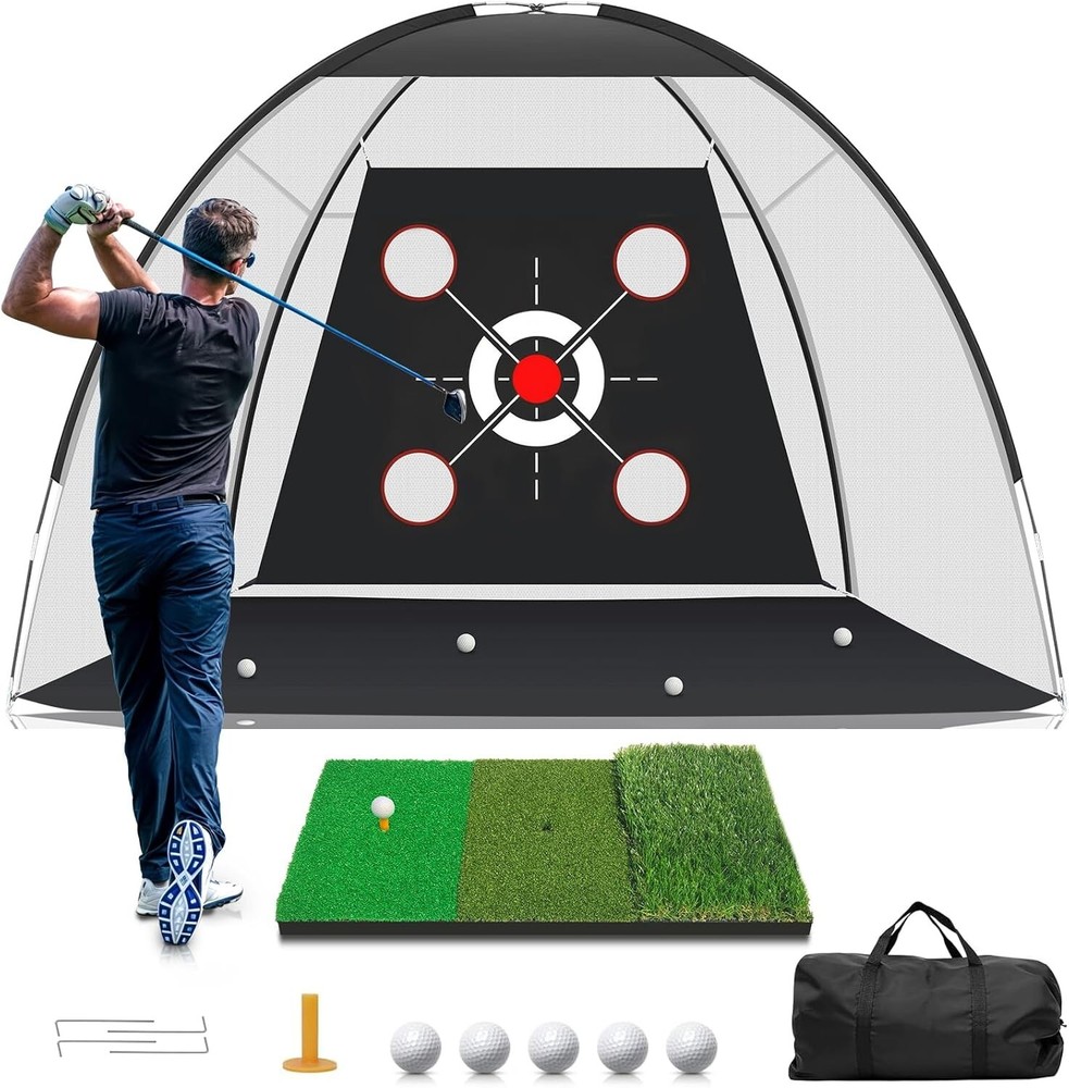 Golf Practice Net & Accessories Set - Perfect Gift for Men & Beginners Alike