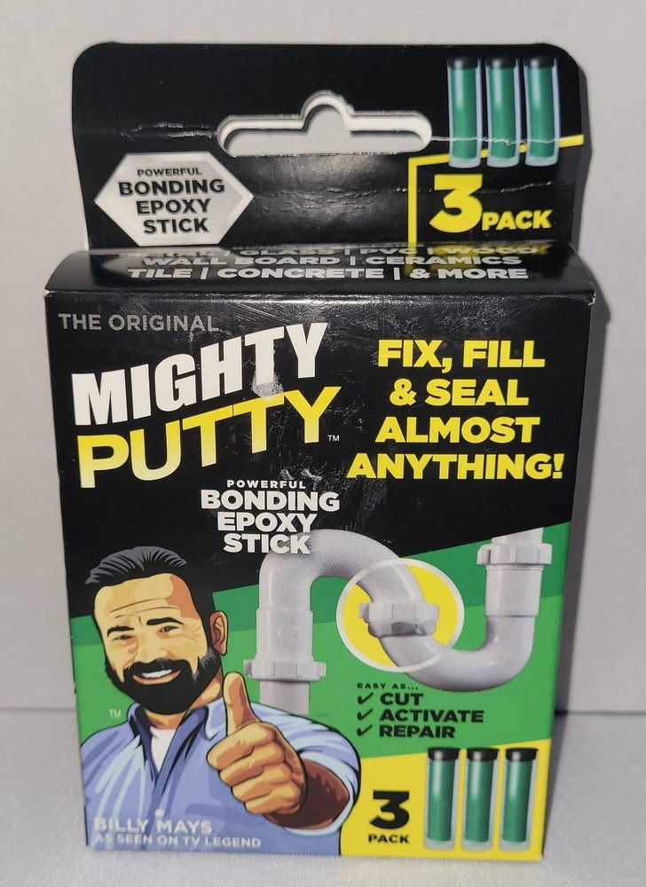 Mighty Putty Powerful Bonding Epoxy Stick 3 Pack Fix, Fill Seal Almost Anything