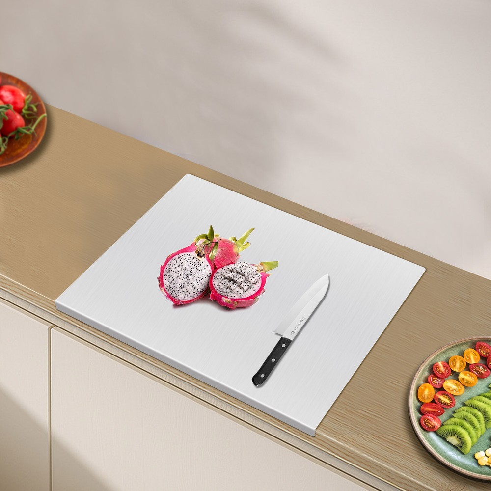 Stainless Steel Chopping Cutting Board Counter Top Protector w/ Front Overhang
