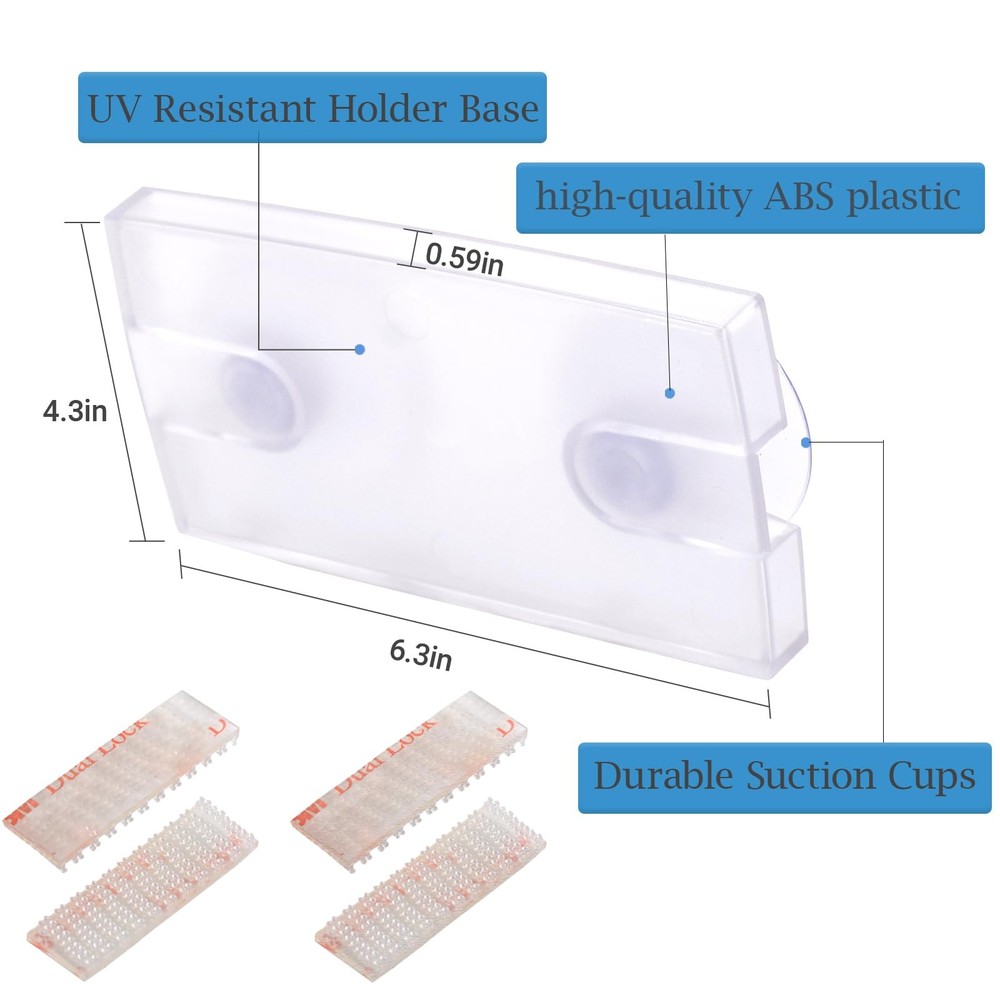 EZ Pass Holder for Windshield,EZ Pass Holder with Strong Suction Cups & 4pcs ...