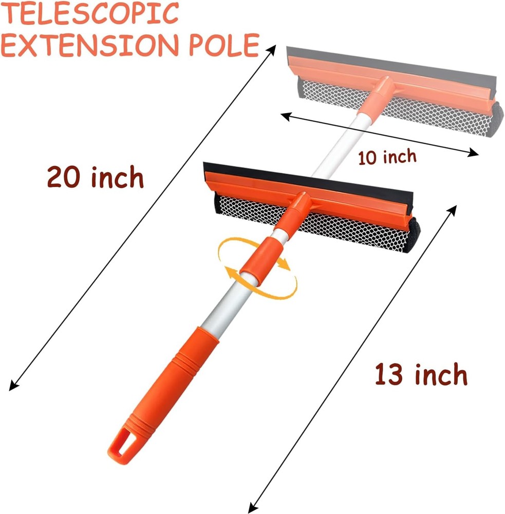 Window Squeegee for Window Cleaning with Retractable Pole, Squeegee Window Clean