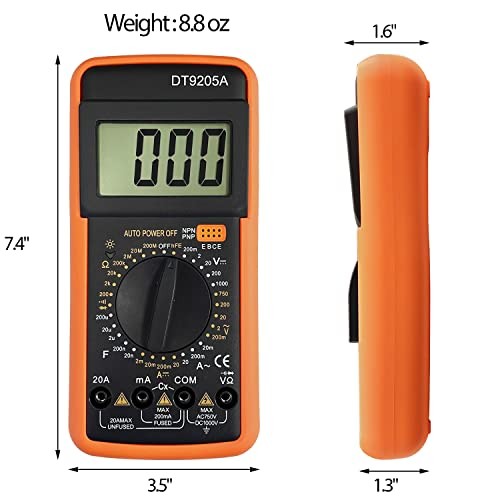 Digital Multimeter AC DC Voltmeter Ohm Volt Amp Tester Resistance Capacitance