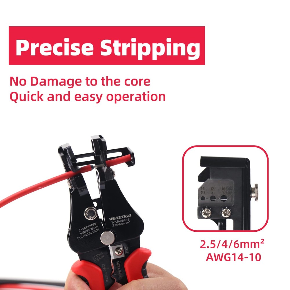 Automatic Solar Wire Solar Cable Stripper/Wire Cutter, 3 in 1 Adjustable Wire St