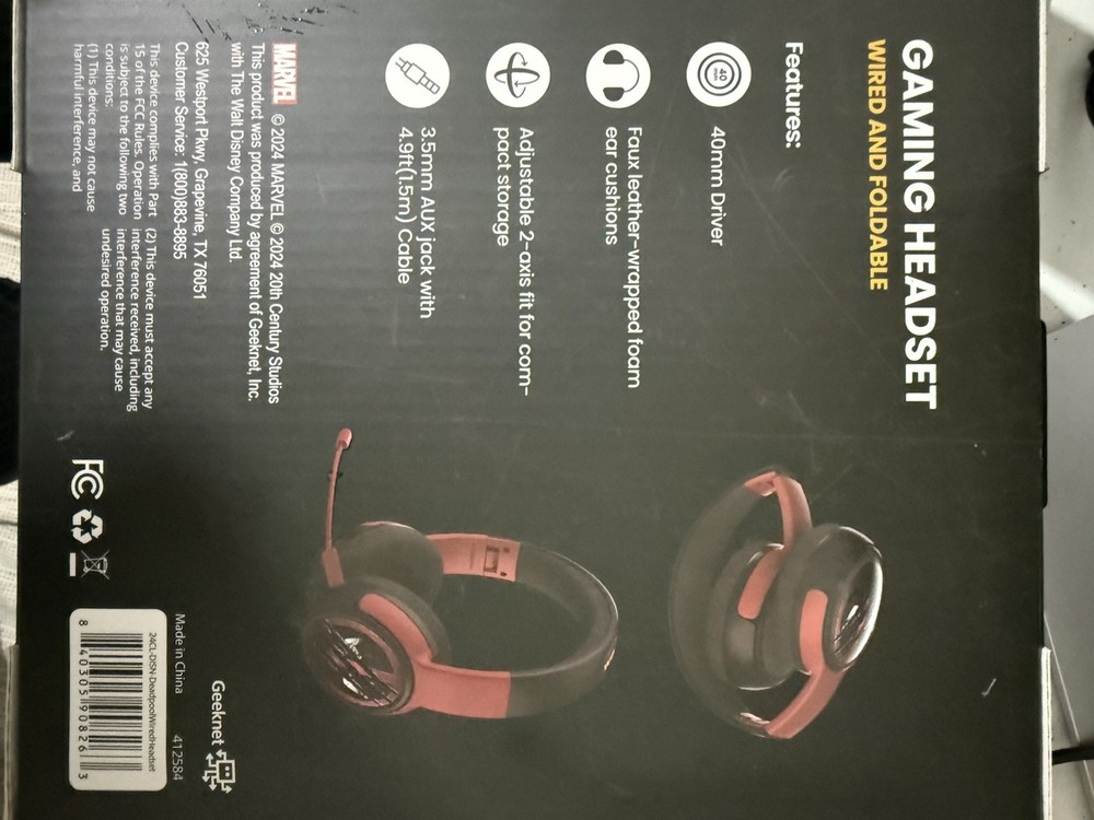 Marvel Deadpool And Wolverine Gaming Headset Wired And Foldable 3.5 Mm Jack