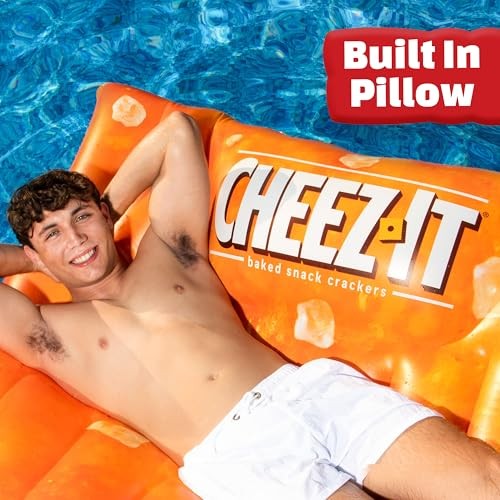 Giant Cheez-It Pool Float – Extra Large Inflatable Snack Shaped Floatie for