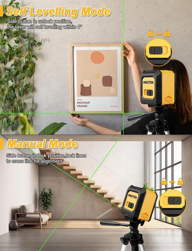 Kit de nivel láser multiusos con trípode