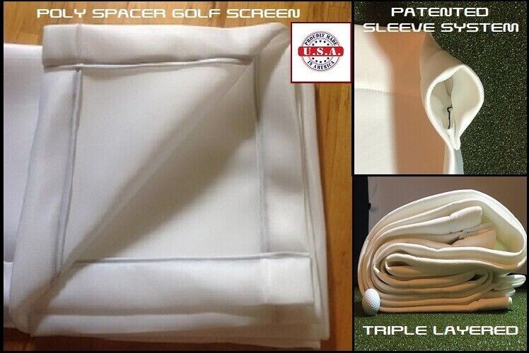 Golf Simulator Screen/ Sports Screen Retractable Net.**POLY SPACER*EASY INSTALL*