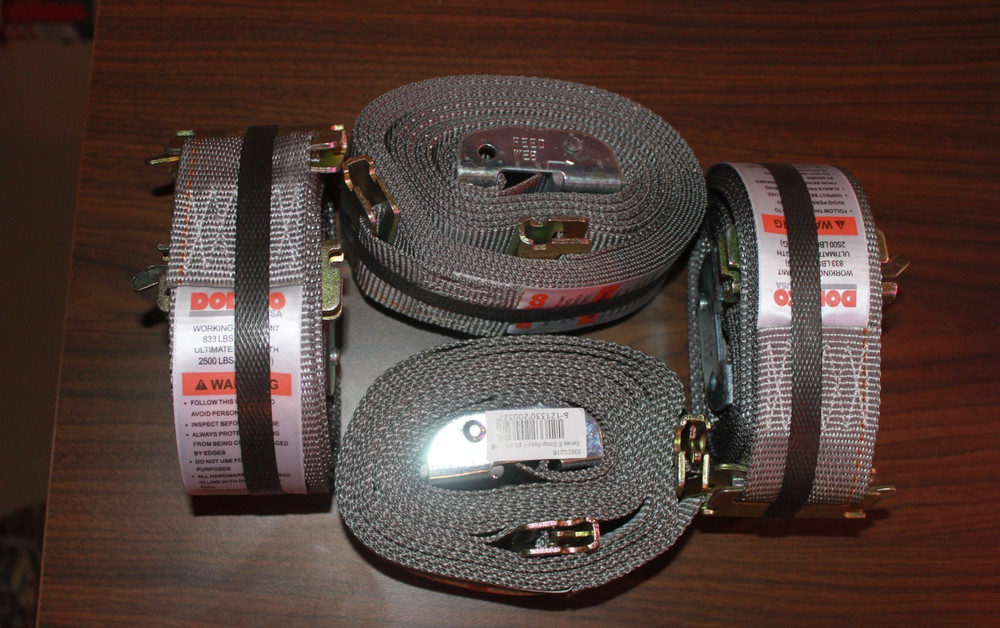 (4 PACK) DOLECO 2" X 16' SERIES E CAM BUCKLE STRAP GREY
