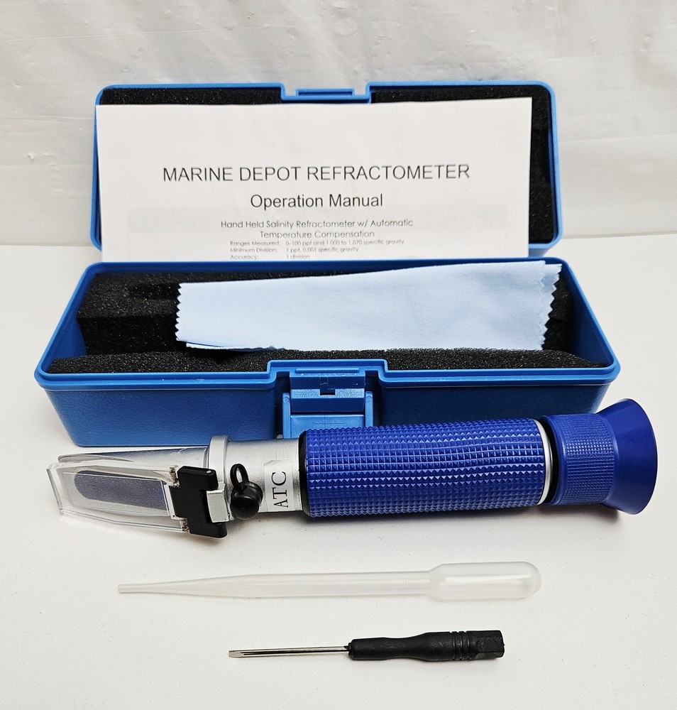 Marine Depot Salinity Refractometer W/Automatic Temperature Compensation
