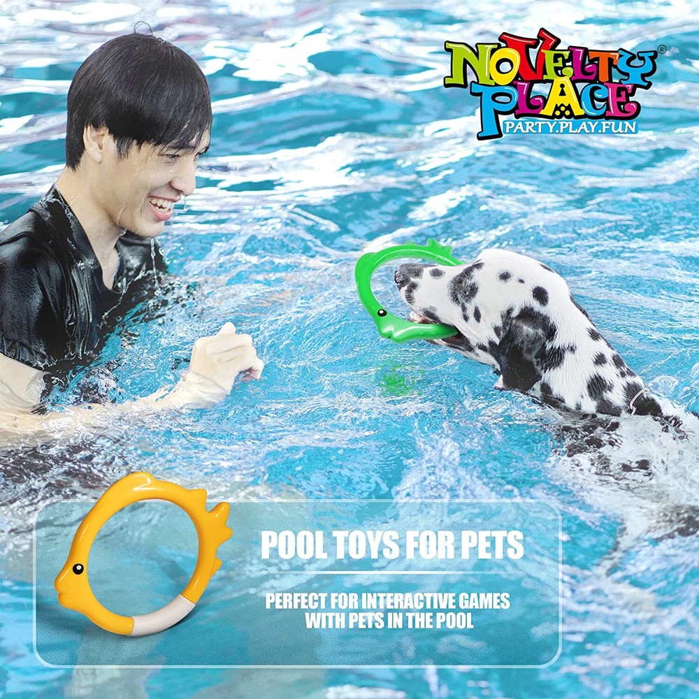 4Pcs Fish Shape Diving Ring Set Underwater Swimming Pool Play Accessories