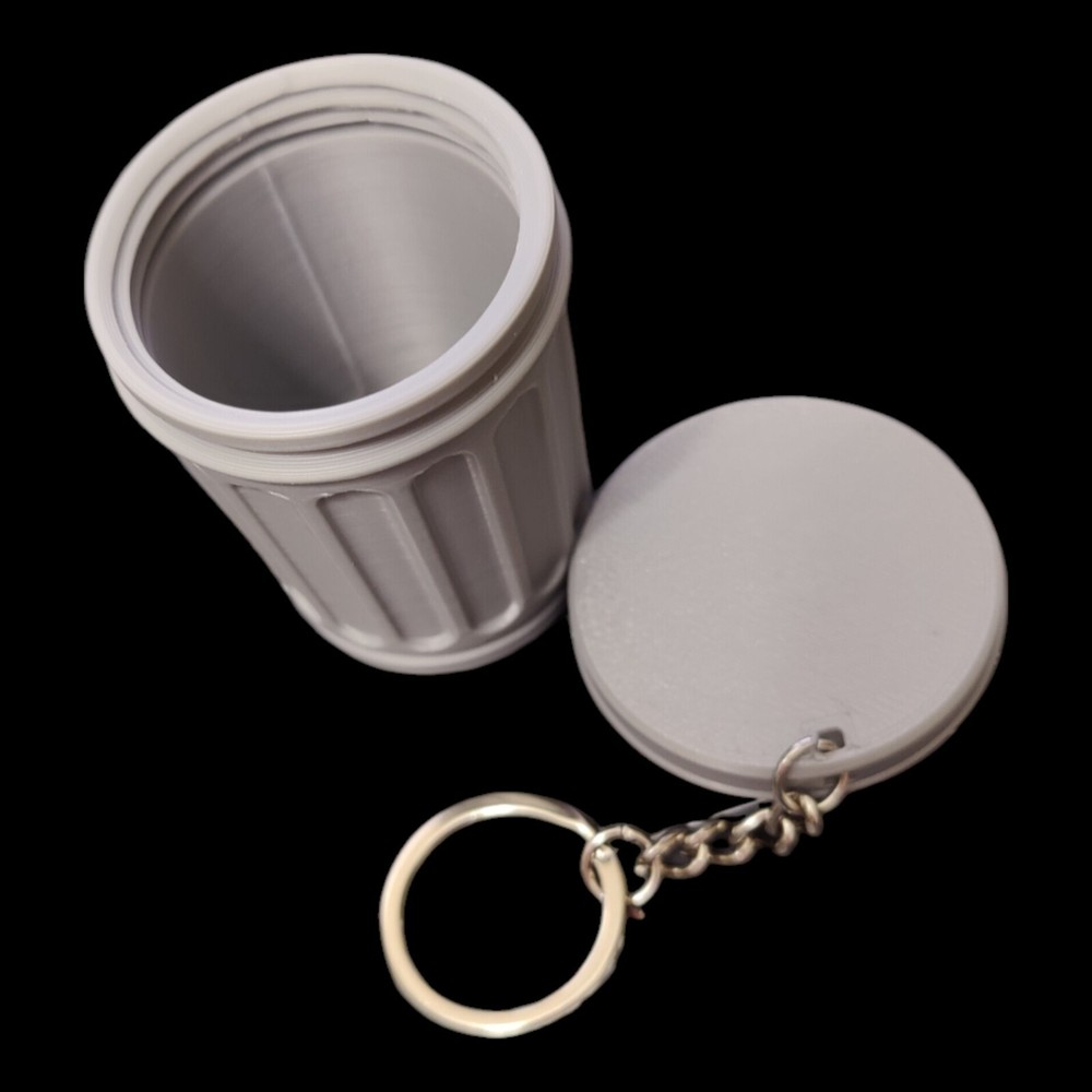 Mini Trash Can Keychain with Removable Lid – 3D Printed