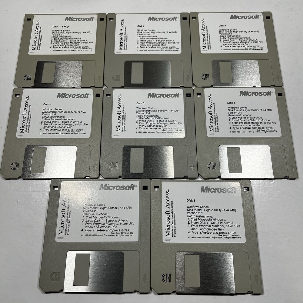 Microsoft Access Version 2 Windows 3.5” Floppy Disc 1994