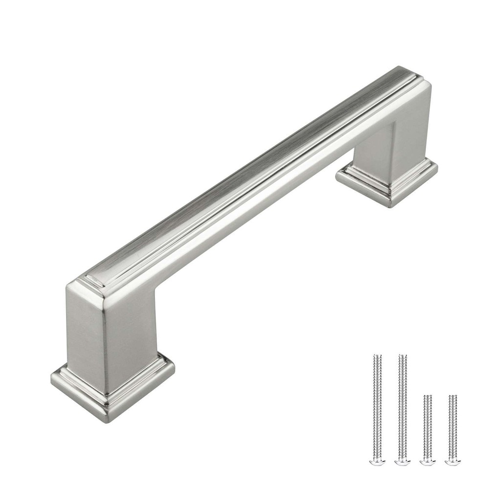 Square Brushed Chrome Solid Cabinet Handles Pulls Kitchen Bathroom Modern Style