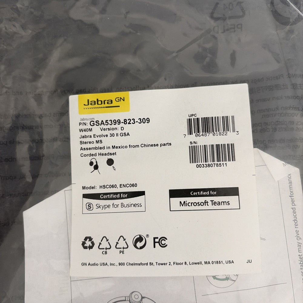 Jabra Evolve 30 II USB-C MS Stereo Headset - Black