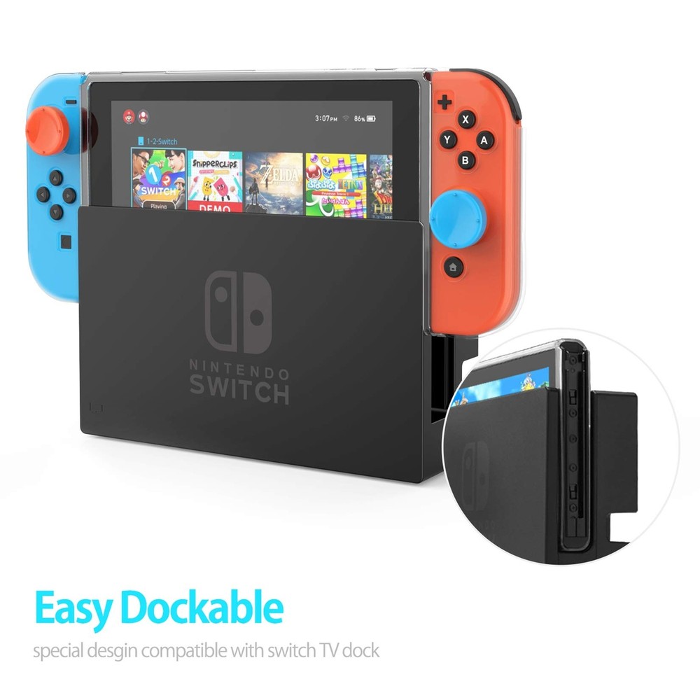 HEYSTOP Case Compatible with Nintendo Switch, Dockable Soft TPU Protective Ca...